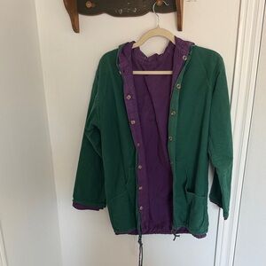 Vintage Utility Jacket in Green and Purple